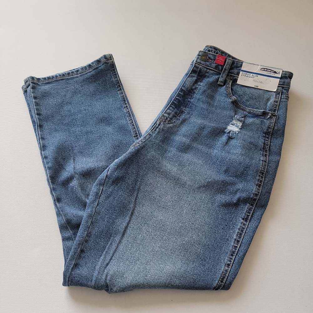 Arizona Jean Co Curvy Slim Straight Jeans Size 13